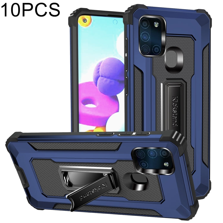 For Samsung Galaxy A21s 10 PCS Knight Jazz PC+TPU Shockproof Protective Case with Foldable Holder