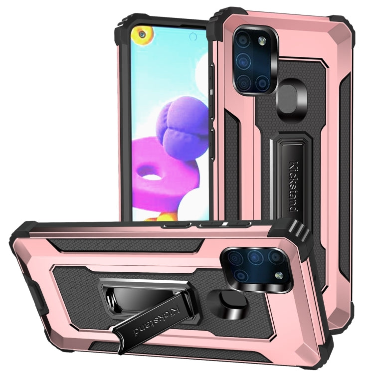 For Samsung Galaxy A21s 10 PCS Knight Jazz PC+TPU Shockproof Protective Case with Foldable Holder