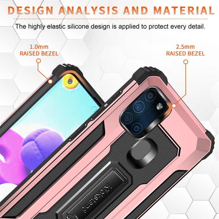 For Samsung Galaxy A21s 10 PCS Knight Jazz PC+TPU Shockproof Protective Case with Foldable Holder