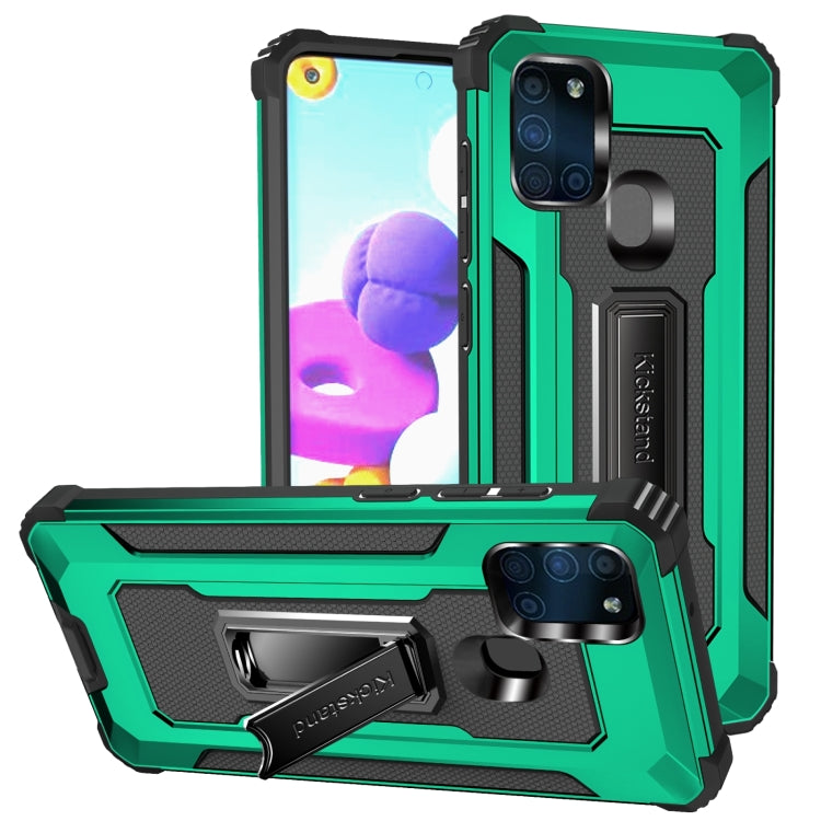 For Samsung Galaxy A21s 10 PCS Knight Jazz PC+TPU Shockproof Protective Case with Foldable Holder