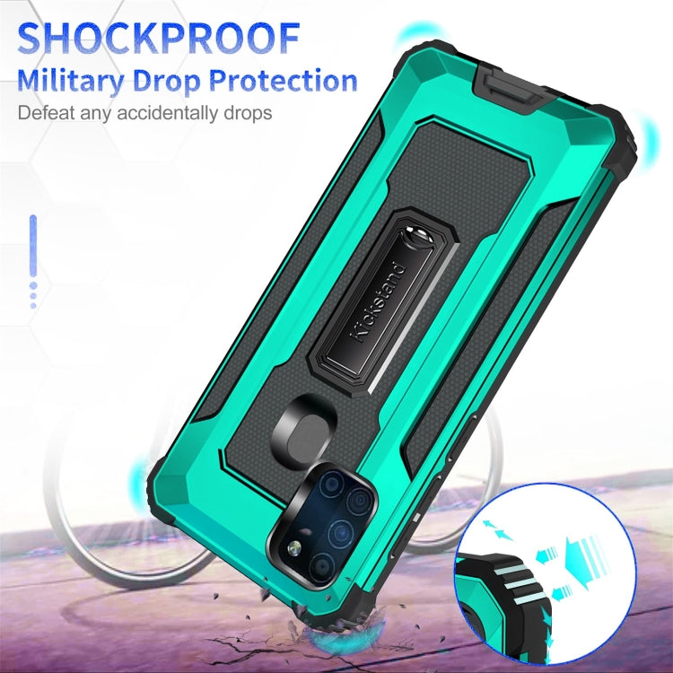 For Samsung Galaxy A21s 10 PCS Knight Jazz PC+TPU Shockproof Protective Case with Foldable Holder