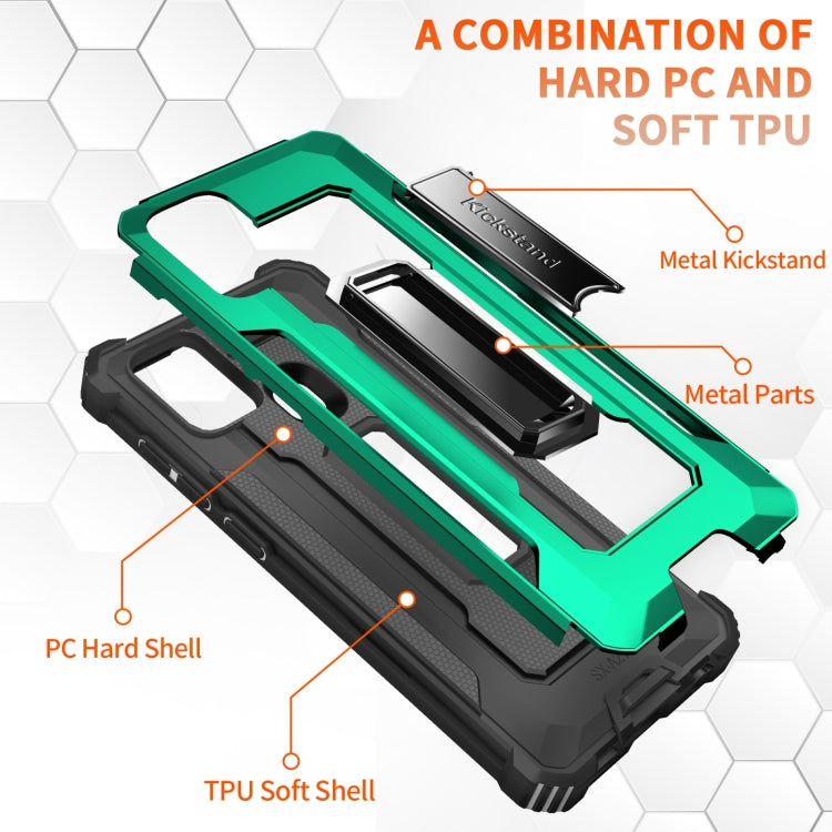 For Samsung Galaxy A21s 10 PCS Knight Jazz PC+TPU Shockproof Protective Case with Foldable Holder