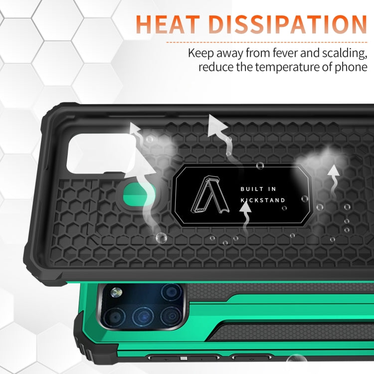 For Samsung Galaxy A21s 10 PCS Knight Jazz PC+TPU Shockproof Protective Case with Foldable Holder