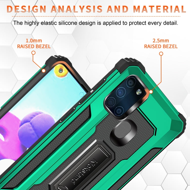 For Samsung Galaxy A21s 10 PCS Knight Jazz PC+TPU Shockproof Protective Case with Foldable Holder