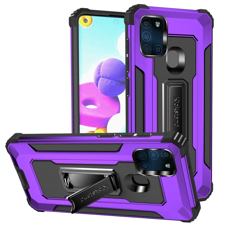 For Samsung Galaxy A21s 10 PCS Knight Jazz PC+TPU Shockproof Protective Case with Foldable Holder