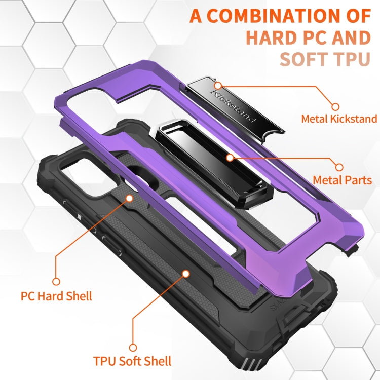For Samsung Galaxy A21s 10 PCS Knight Jazz PC+TPU Shockproof Protective Case with Foldable Holder