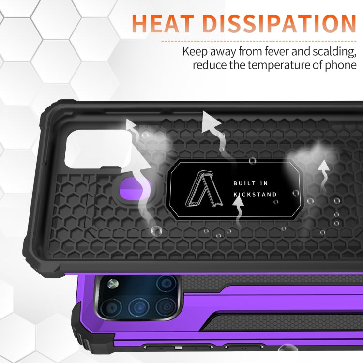 For Samsung Galaxy A21s 10 PCS Knight Jazz PC+TPU Shockproof Protective Case with Foldable Holder