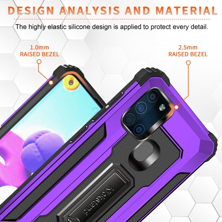 For Samsung Galaxy A21s 10 PCS Knight Jazz PC+TPU Shockproof Protective Case with Foldable Holder