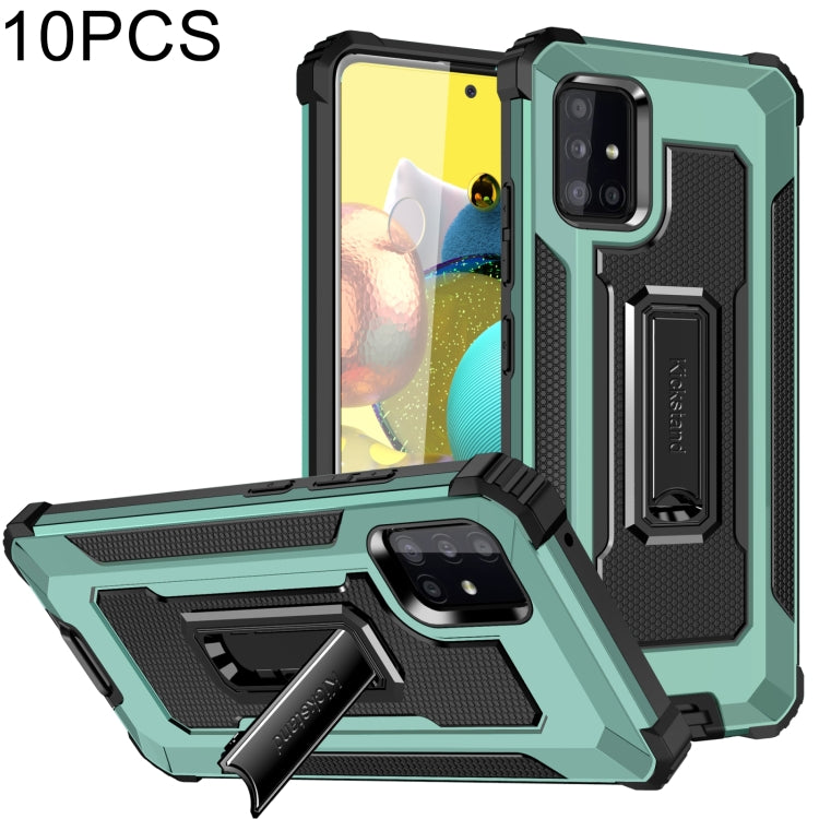 For Samsung Galaxy A51 5G 10 PCS Knight Jazz PC+TPU Shockproof Protective Case with Foldable Holder
