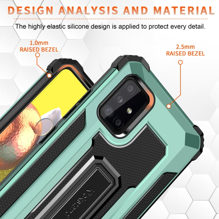 For Samsung Galaxy A51 5G 10 PCS Knight Jazz PC+TPU Shockproof Protective Case with Foldable Holder