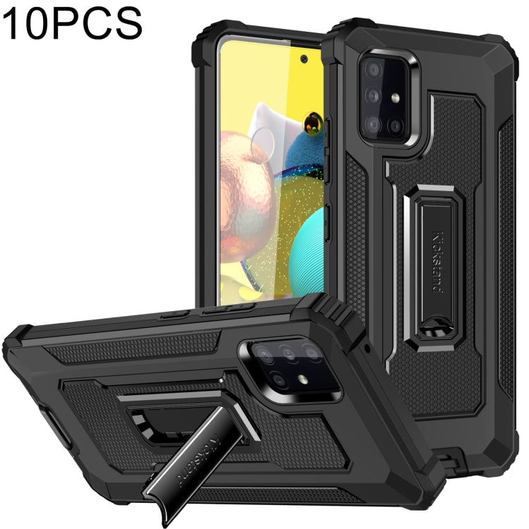 For Samsung Galaxy A51 5G 10 PCS Knight Jazz PC+TPU Shockproof Protective Case with Foldable Holder