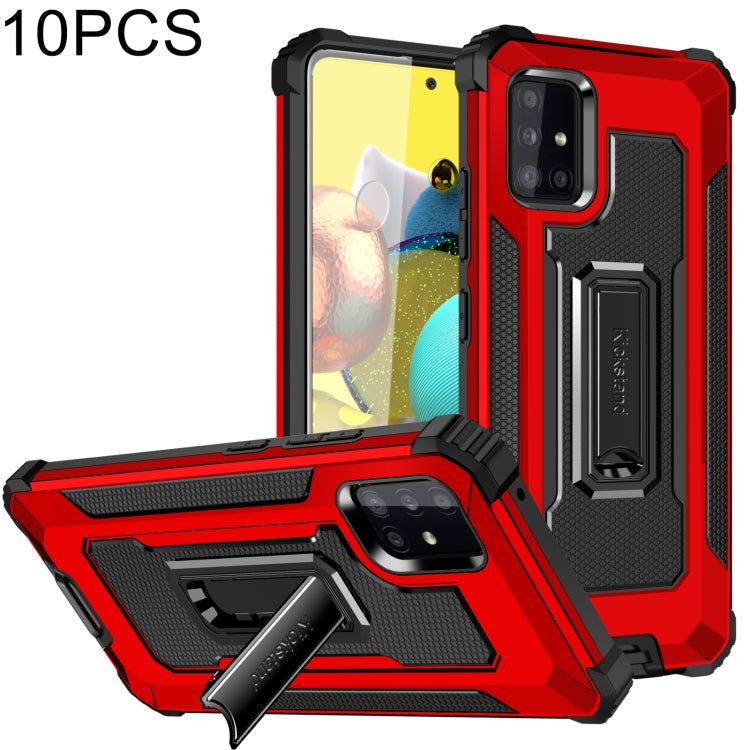 For Samsung Galaxy A51 5G 10 PCS Knight Jazz PC+TPU Shockproof Protective Case with Foldable Holder