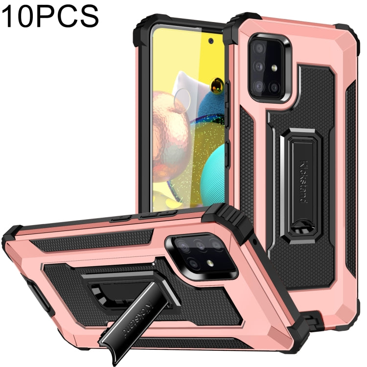 For Samsung Galaxy A51 5G 10 PCS Knight Jazz PC+TPU Shockproof Protective Case with Foldable Holder