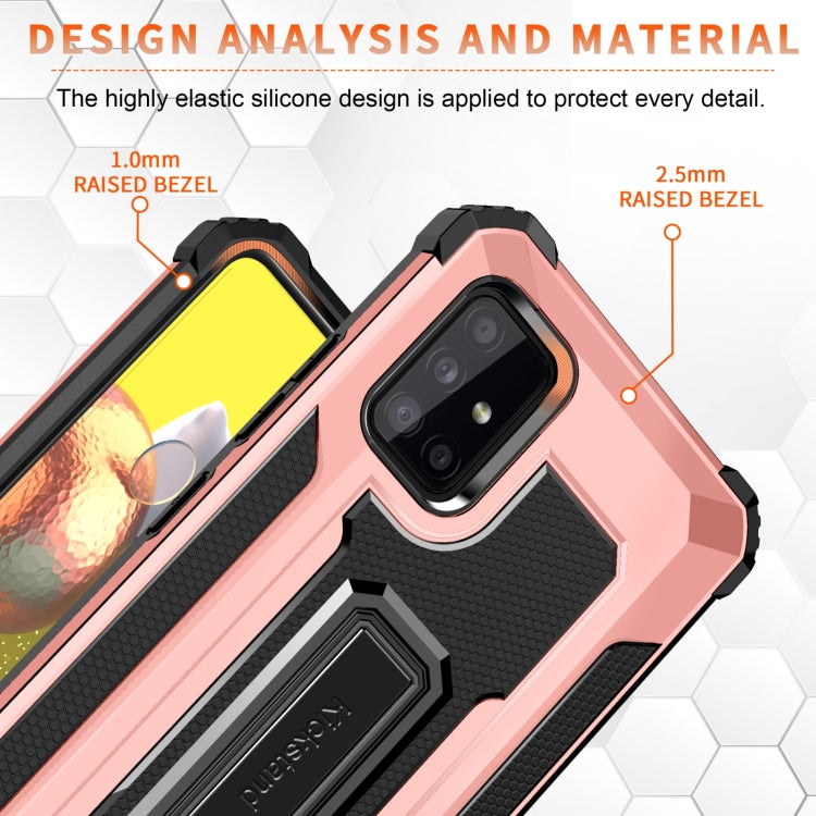 For Samsung Galaxy A51 5G 10 PCS Knight Jazz PC+TPU Shockproof Protective Case with Foldable Holder