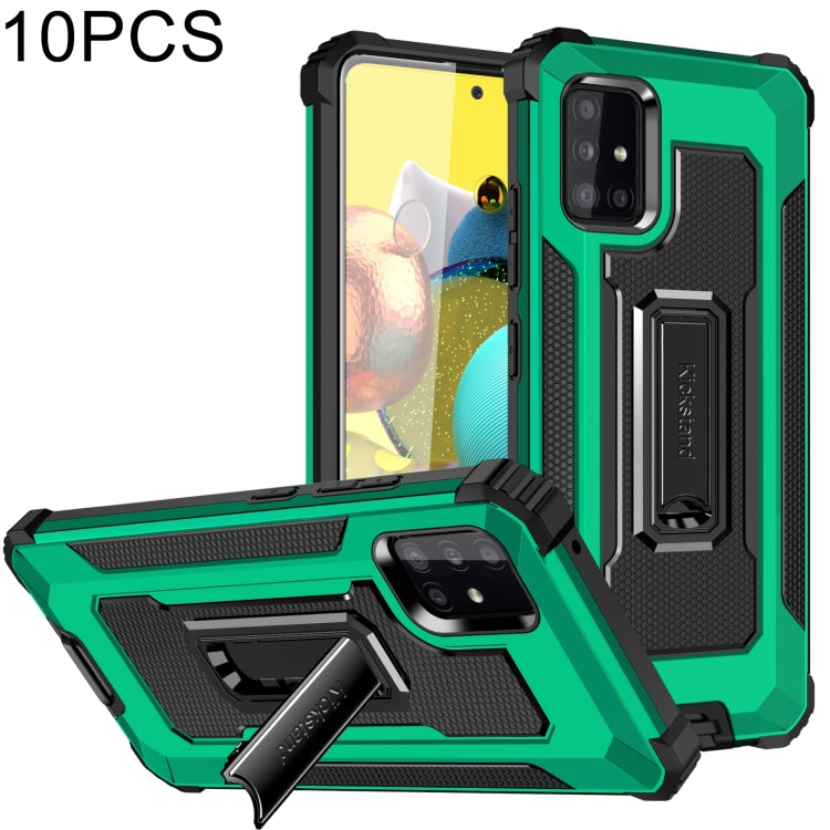 For Samsung Galaxy A51 5G 10 PCS Knight Jazz PC+TPU Shockproof Protective Case with Foldable Holder