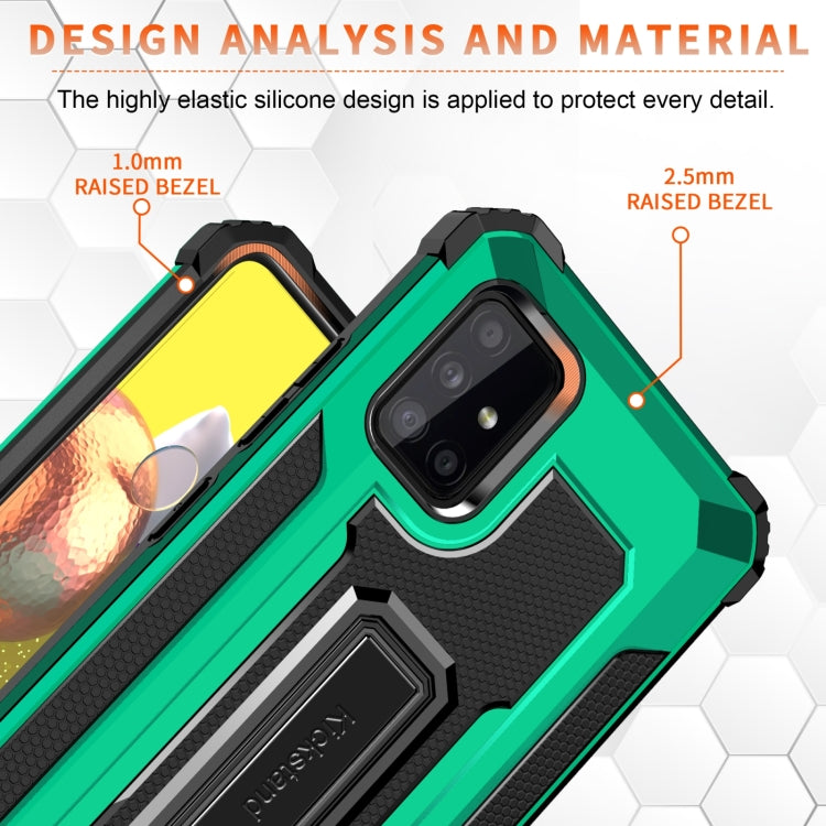 For Samsung Galaxy A51 5G 10 PCS Knight Jazz PC+TPU Shockproof Protective Case with Foldable Holder