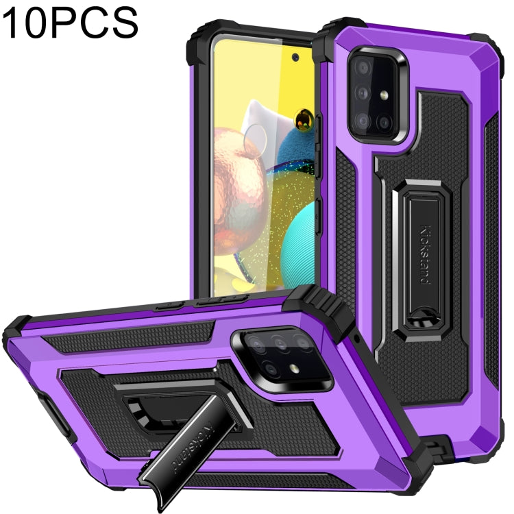 For Samsung Galaxy A51 5G 10 PCS Knight Jazz PC+TPU Shockproof Protective Case with Foldable Holder