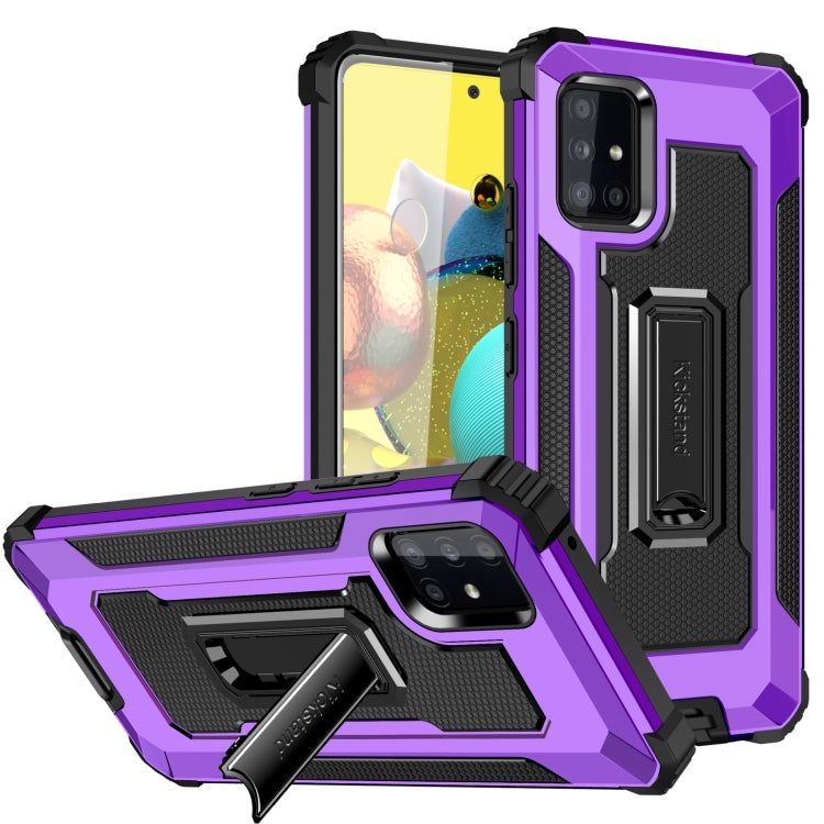 For Samsung Galaxy A51 5G 10 PCS Knight Jazz PC+TPU Shockproof Protective Case with Foldable Holder