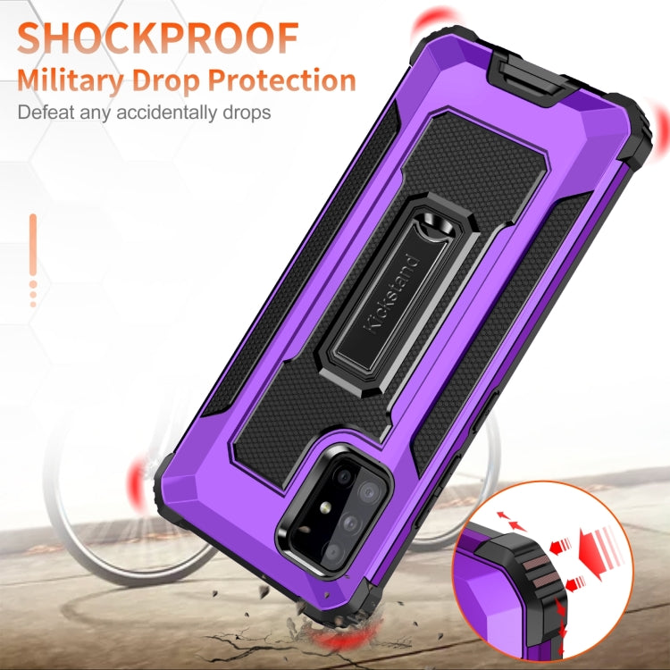 For Samsung Galaxy A51 5G 10 PCS Knight Jazz PC+TPU Shockproof Protective Case with Foldable Holder