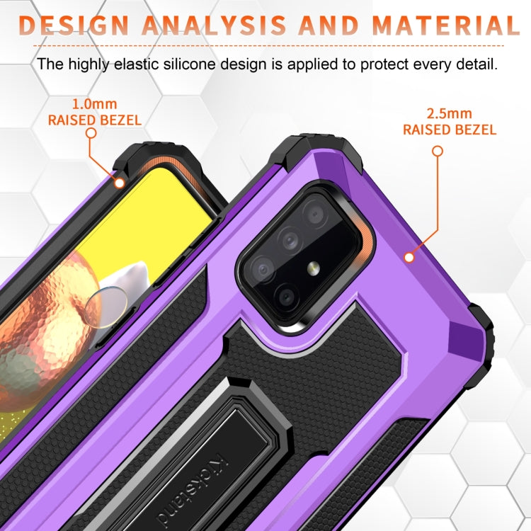 For Samsung Galaxy A51 5G 10 PCS Knight Jazz PC+TPU Shockproof Protective Case with Foldable Holder