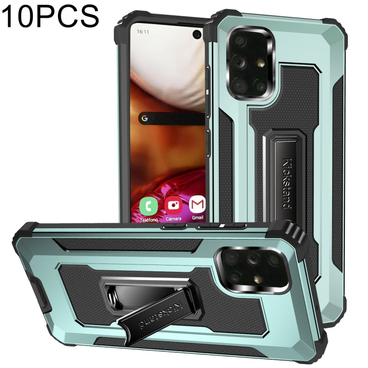 For Samsung Galaxy A71 10 PCS Knight Jazz PC+TPU Shockproof Protective Case with Foldable Holder