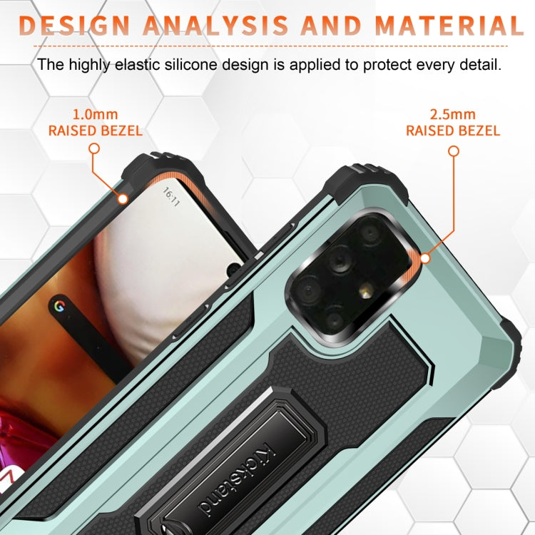 For Samsung Galaxy A71 10 PCS Knight Jazz PC+TPU Shockproof Protective Case with Foldable Holder