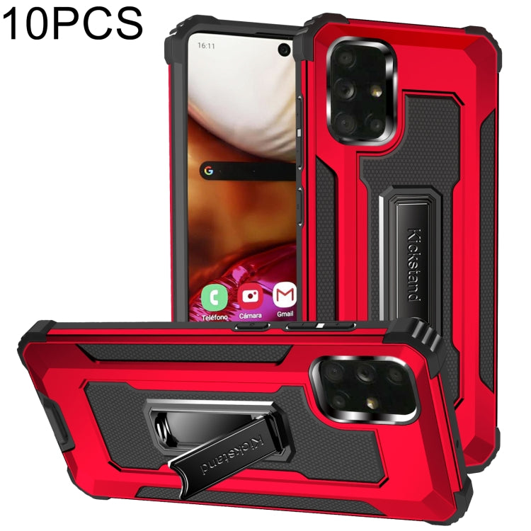 For Samsung Galaxy A71 10 PCS Knight Jazz PC+TPU Shockproof Protective Case with Foldable Holder