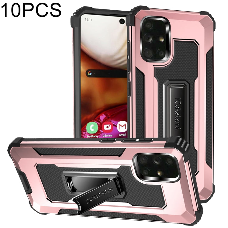 For Samsung Galaxy A71 10 PCS Knight Jazz PC+TPU Shockproof Protective Case with Foldable Holder