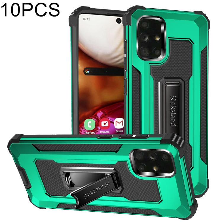 For Samsung Galaxy A71 10 PCS Knight Jazz PC+TPU Shockproof Protective Case with Foldable Holder