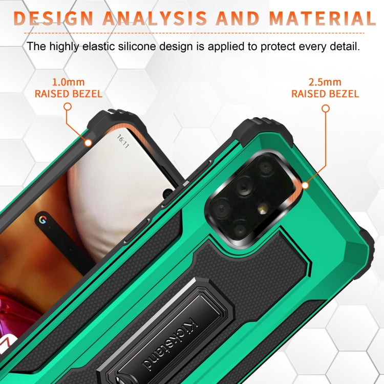 For Samsung Galaxy A71 10 PCS Knight Jazz PC+TPU Shockproof Protective Case with Foldable Holder