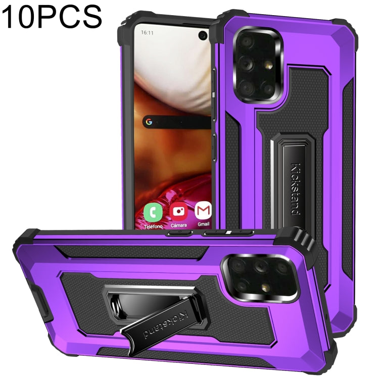 For Samsung Galaxy A71 10 PCS Knight Jazz PC+TPU Shockproof Protective Case with Foldable Holder