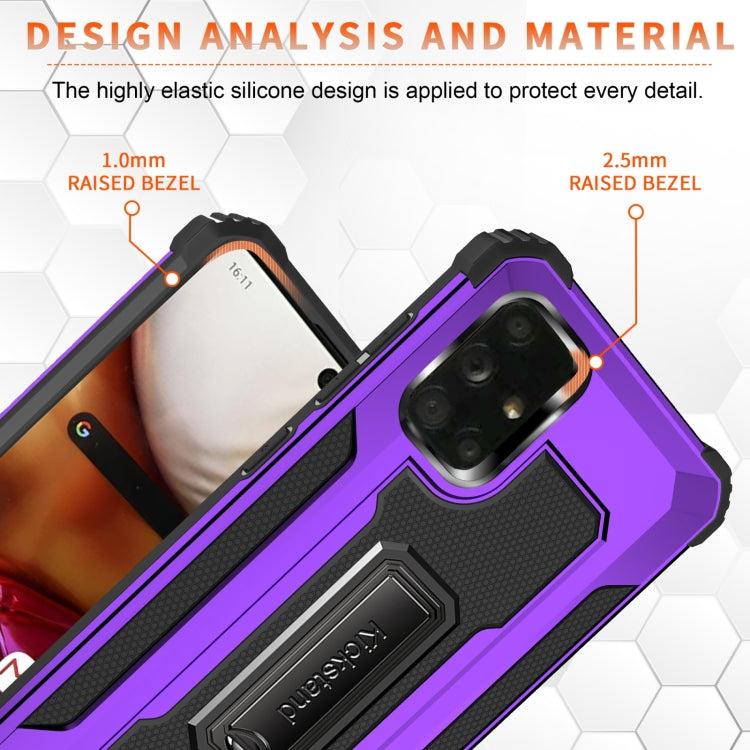 For Samsung Galaxy A71 10 PCS Knight Jazz PC+TPU Shockproof Protective Case with Foldable Holder