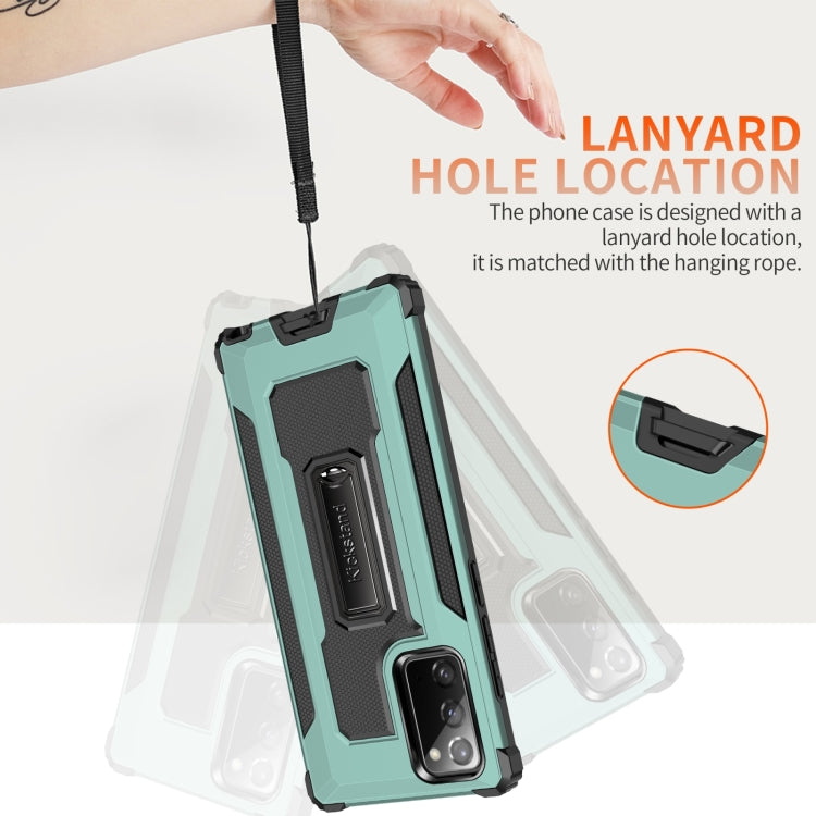 For Samsung Galaxy Note20 10 PCS Knight Jazz PC+TPU Shockproof Protective Case with Foldable Holder