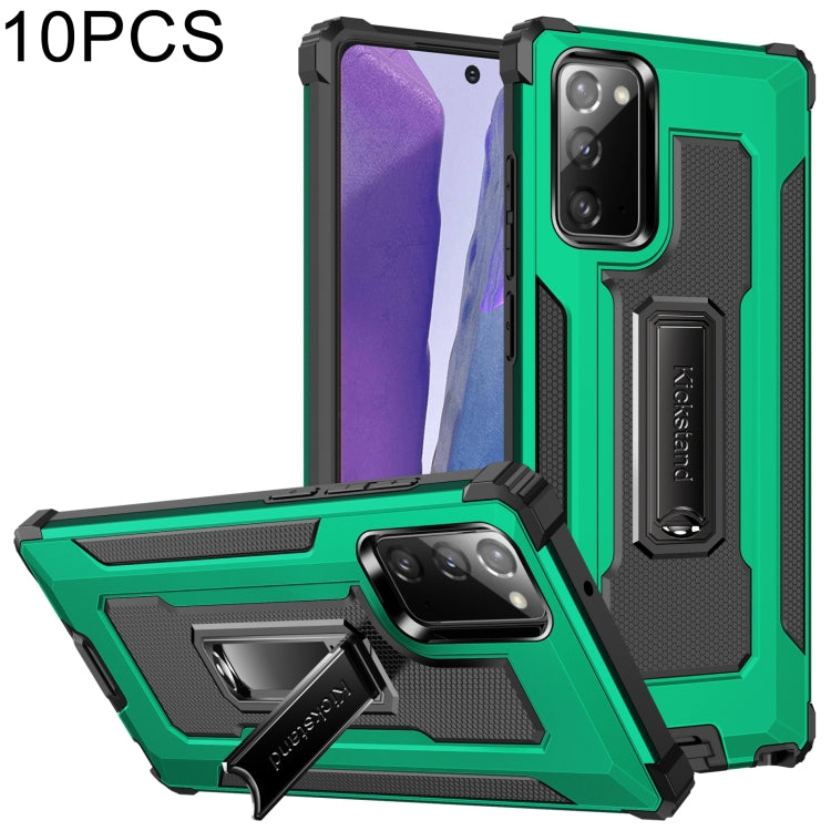 For Samsung Galaxy Note20 10 PCS Knight Jazz PC+TPU Shockproof Protective Case with Foldable Holder