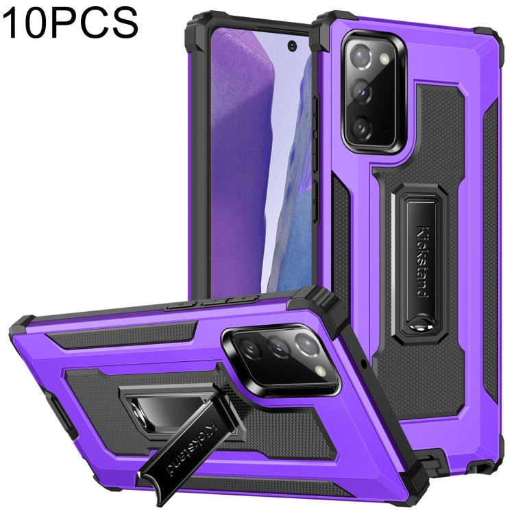 For Samsung Galaxy Note20 10 PCS Knight Jazz PC+TPU Shockproof Protective Case with Foldable Holder