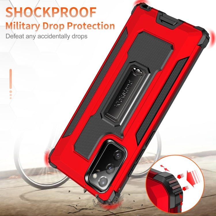 For Samsung Galaxy Note20 Ultra 10 PCS Knight Jazz PC+TPU Shockproof Protective Case with Foldable Holder