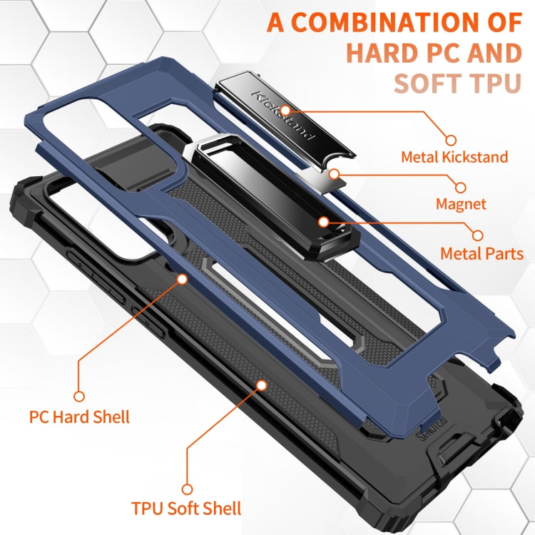 For Samsung Galaxy Note20 Ultra 10 PCS Knight Jazz PC+TPU Shockproof Protective Case with Foldable Holder