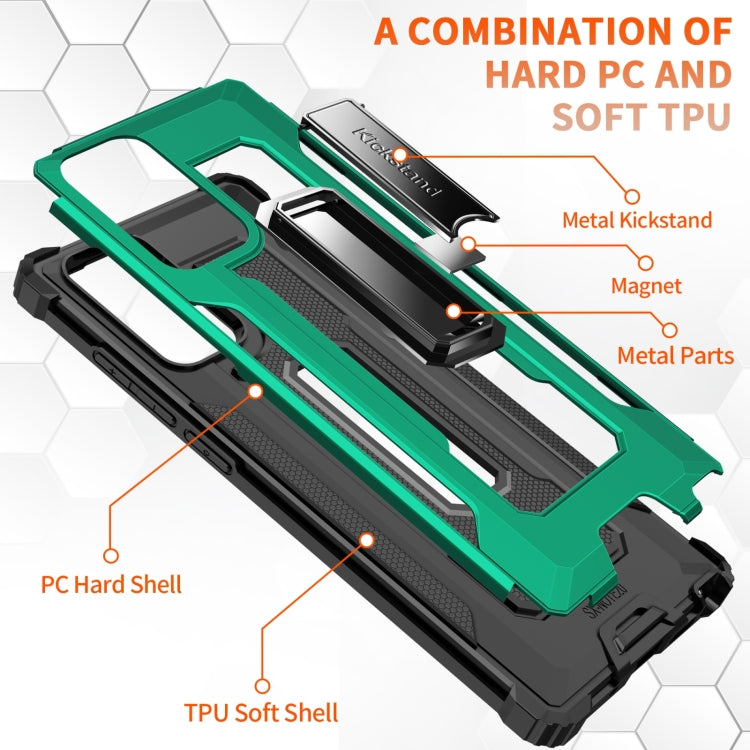 For Samsung Galaxy Note20 Ultra 10 PCS Knight Jazz PC+TPU Shockproof Protective Case with Foldable Holder