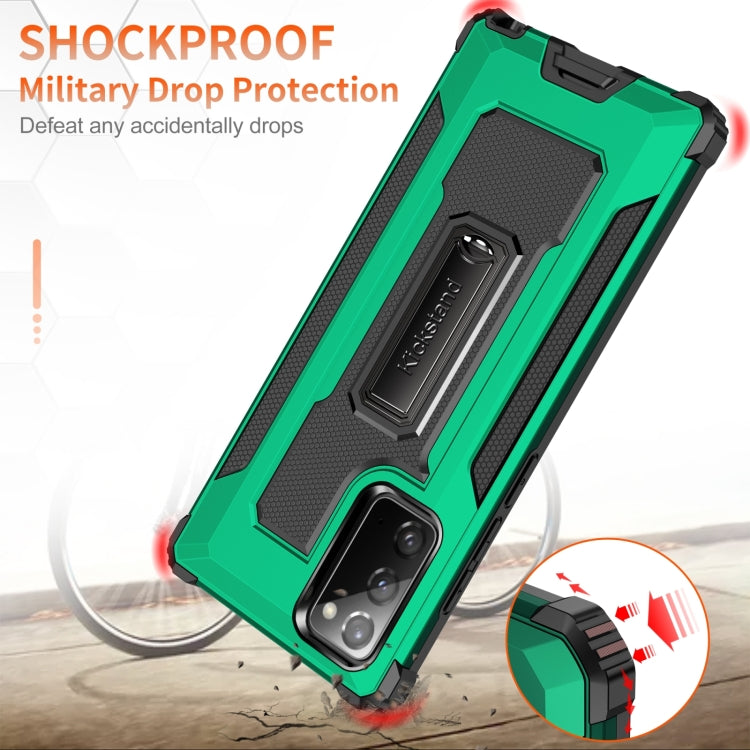 For Samsung Galaxy Note20 Ultra 10 PCS Knight Jazz PC+TPU Shockproof Protective Case with Foldable Holder
