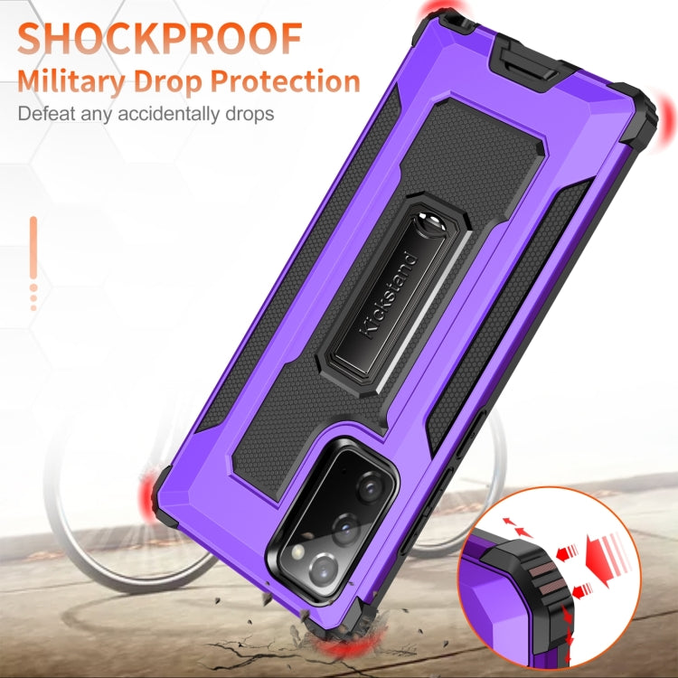 For Samsung Galaxy Note20 Ultra 10 PCS Knight Jazz PC+TPU Shockproof Protective Case with Foldable Holder
