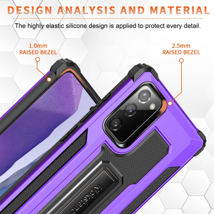 For Samsung Galaxy Note20 Ultra 10 PCS Knight Jazz PC+TPU Shockproof Protective Case with Foldable Holder