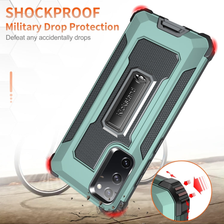 For Samsung Galaxy S20 FE 5G 10 PCS Knight Jazz PC+TPU Shockproof Protective Case with Foldable Holder