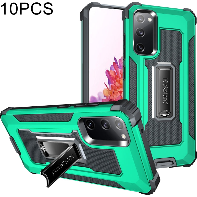 For Samsung Galaxy S20 FE 5G 10 PCS Knight Jazz PC+TPU Shockproof Protective Case with Foldable Holder