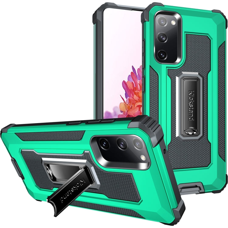For Samsung Galaxy S20 FE 5G 10 PCS Knight Jazz PC+TPU Shockproof Protective Case with Foldable Holder