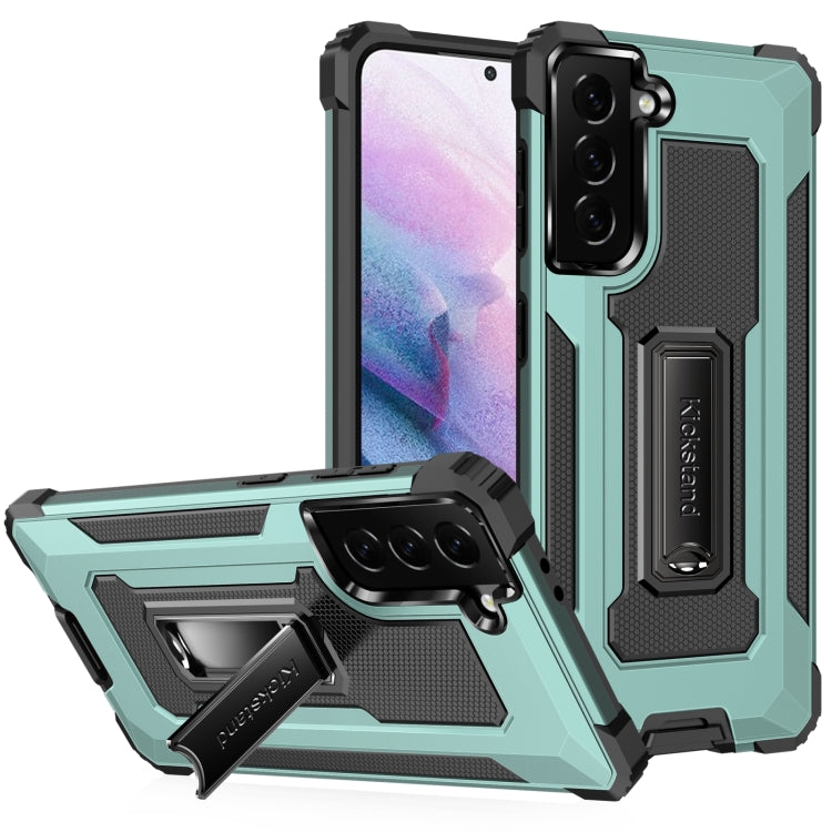 For Samsung Galaxy S21 5G 10 PCS Knight Jazz PC+TPU Shockproof Protective Case with Foldable Holder