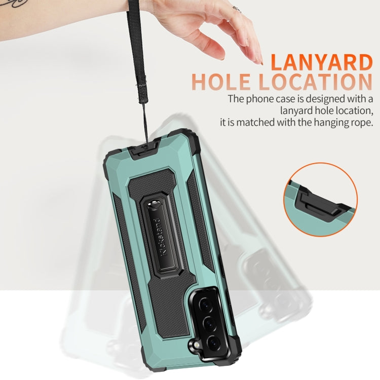 For Samsung Galaxy S21 5G 10 PCS Knight Jazz PC+TPU Shockproof Protective Case with Foldable Holder