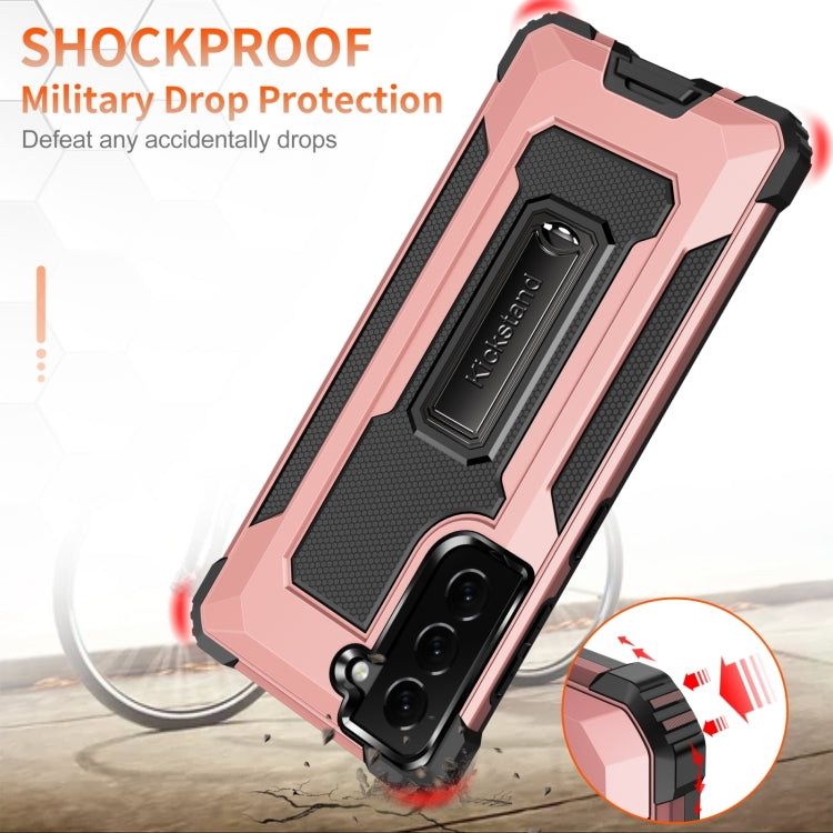 For Samsung Galaxy S21 5G 10 PCS Knight Jazz PC+TPU Shockproof Protective Case with Foldable Holder