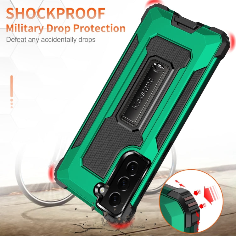 For Samsung Galaxy S21 5G 10 PCS Knight Jazz PC+TPU Shockproof Protective Case with Foldable Holder