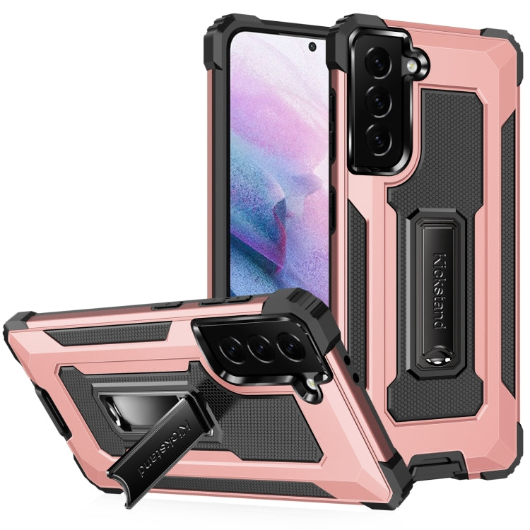 For Samsung Galaxy S21+ 5G 10 PCS Knight Jazz PC+TPU Shockproof Protective Case with Foldable Holder