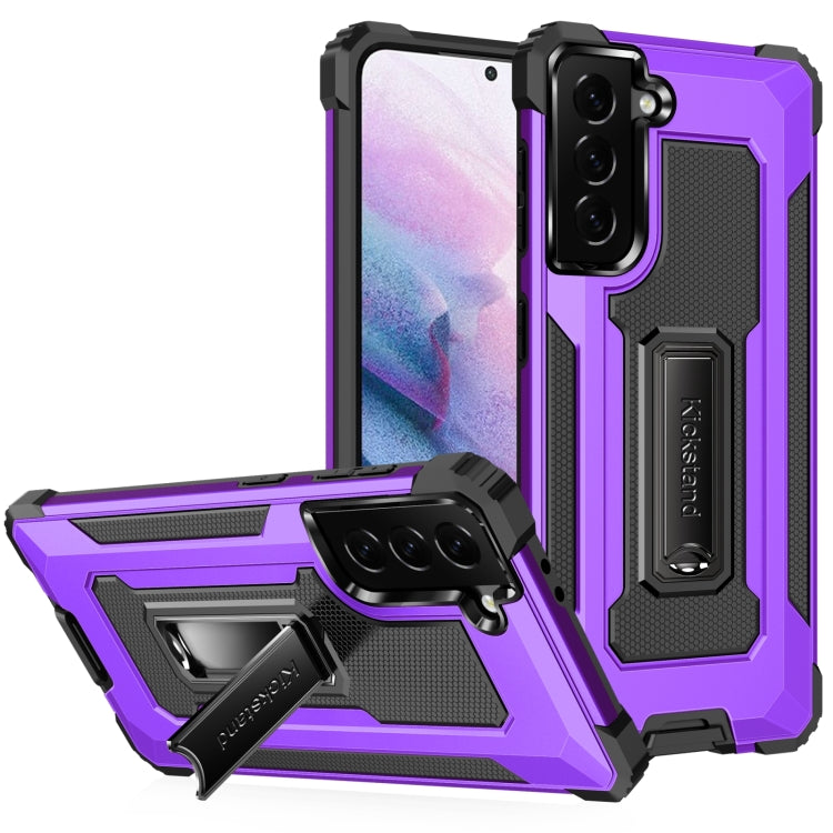 For Samsung Galaxy S21+ 5G 10 PCS Knight Jazz PC+TPU Shockproof Protective Case with Foldable Holder